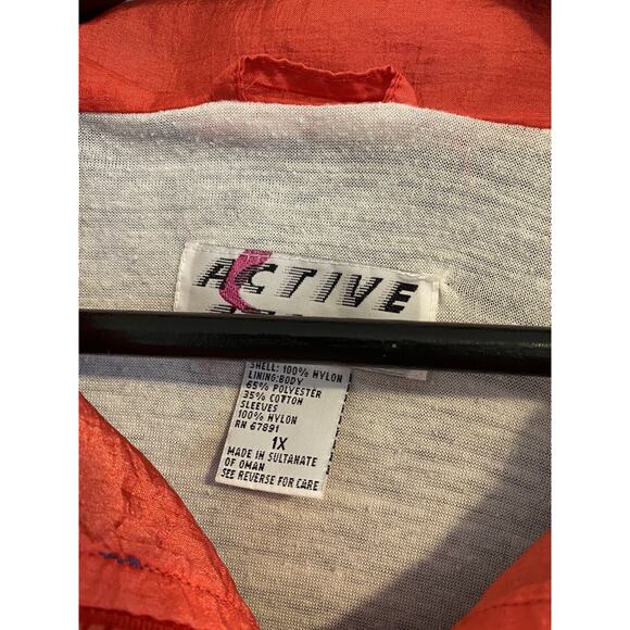 Vintage Active Stuff Blue and Red Zip-Up Windbreaker/ Track Jacket Size 1X - Picture 4 of 4